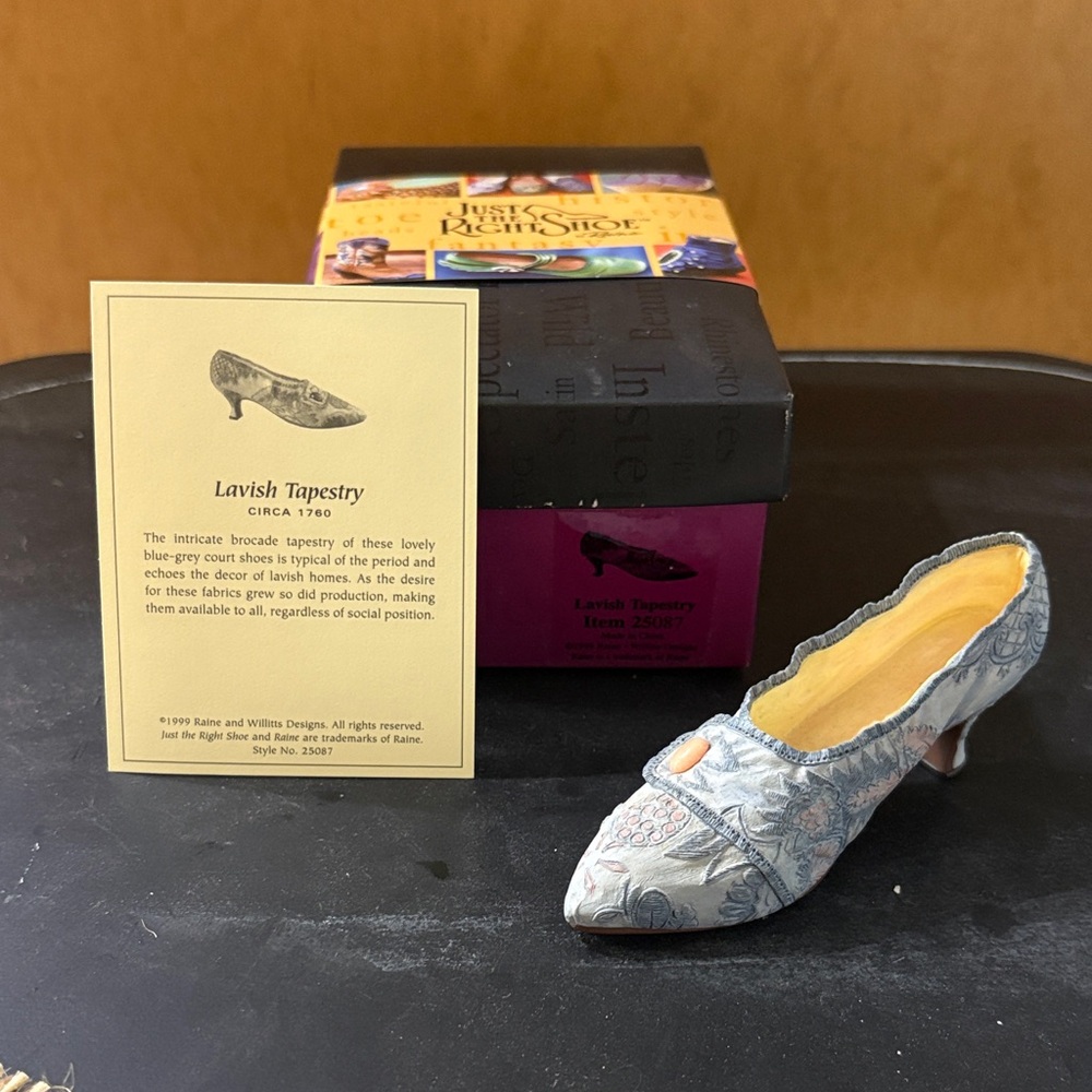 Just The Right Shoe Blue Lavish Tapestry Heels